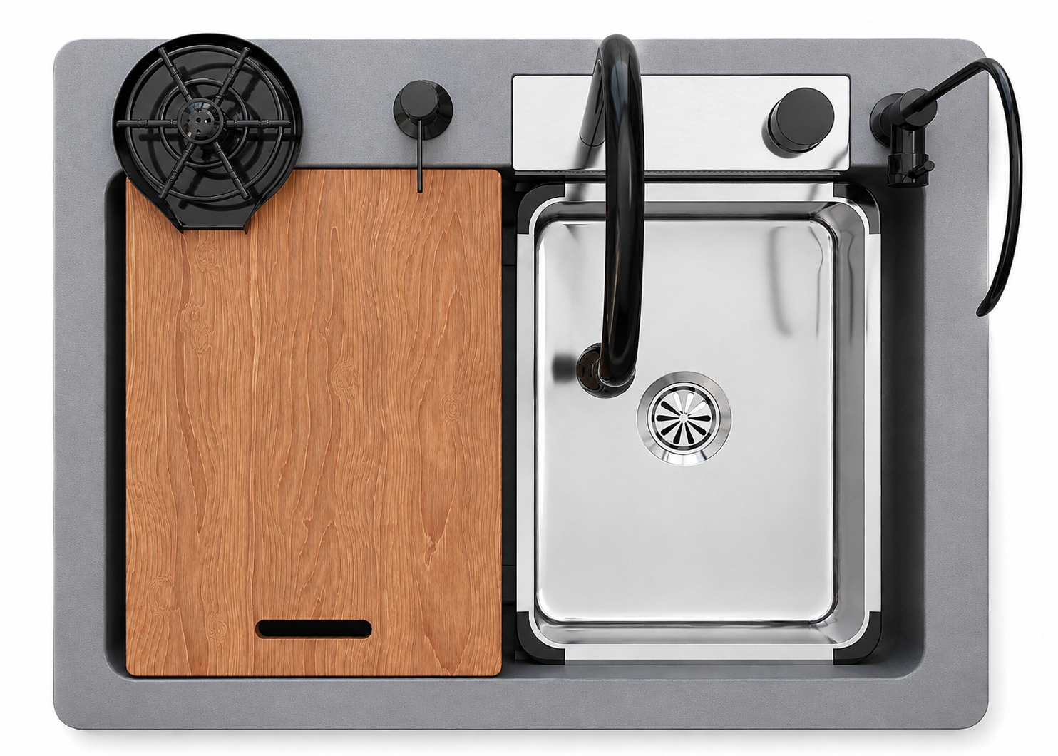 ARTICKK Mavlon Multi Functional 25x19x9 Mavlon quartz kitchen sink